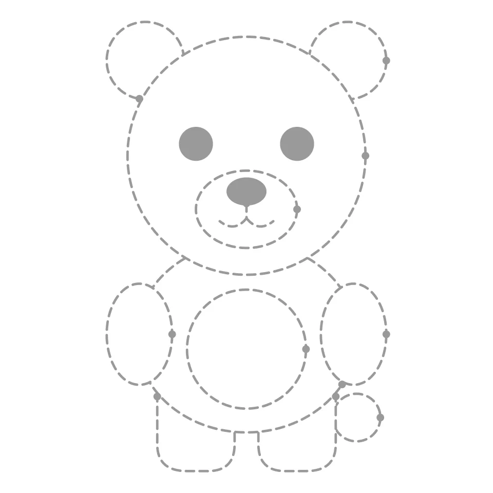 Bear outline drawing to print and trace
