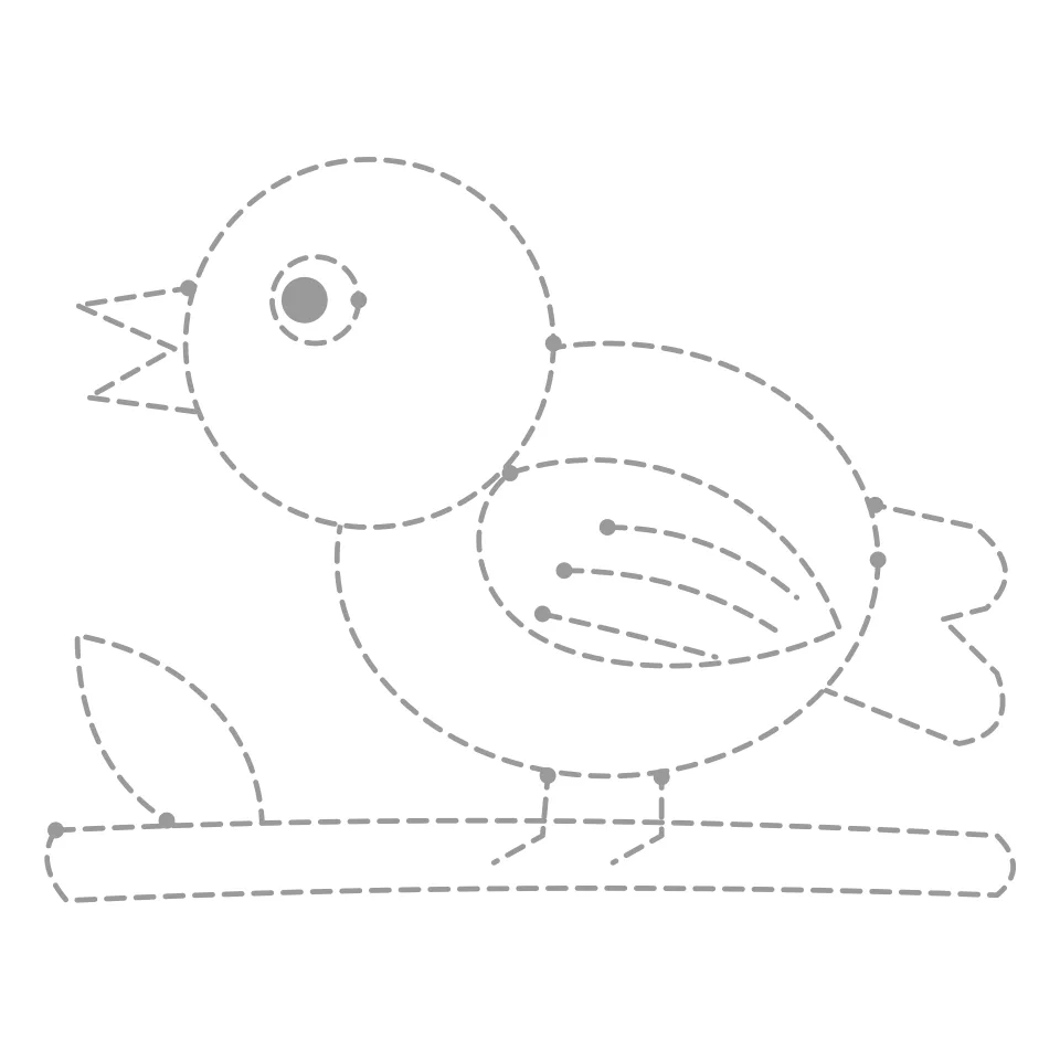 Bird outline drawing to print and trace