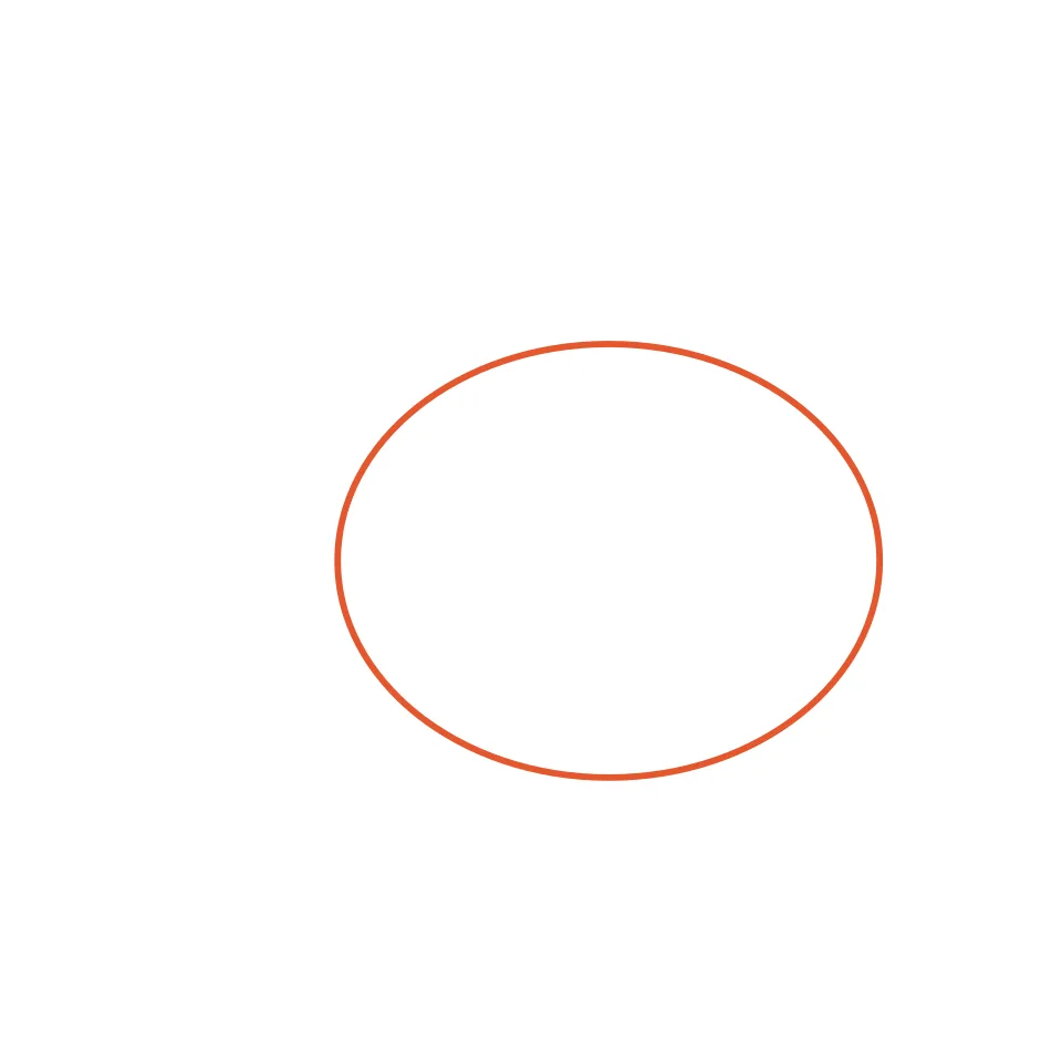 How to draw a bird, step 1: Draw a big oval for the body.
