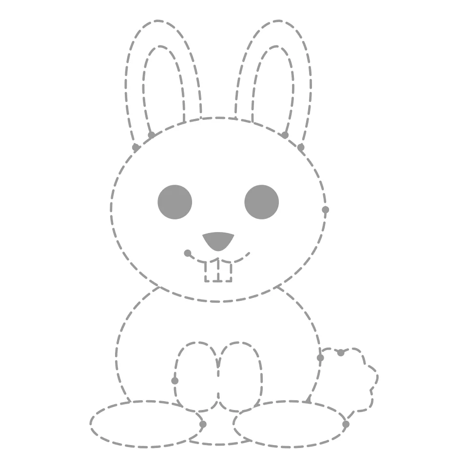 Bunny outline drawing to print and trace