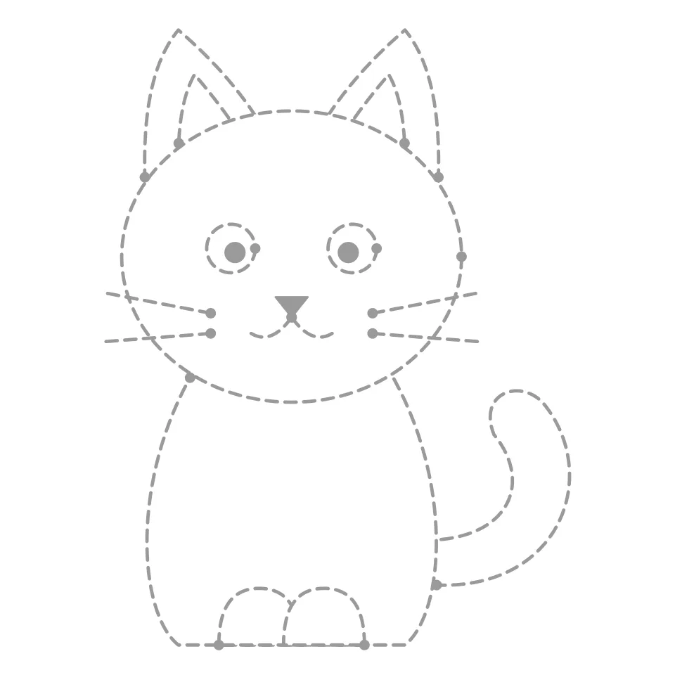 Cat outline drawing to print and trace