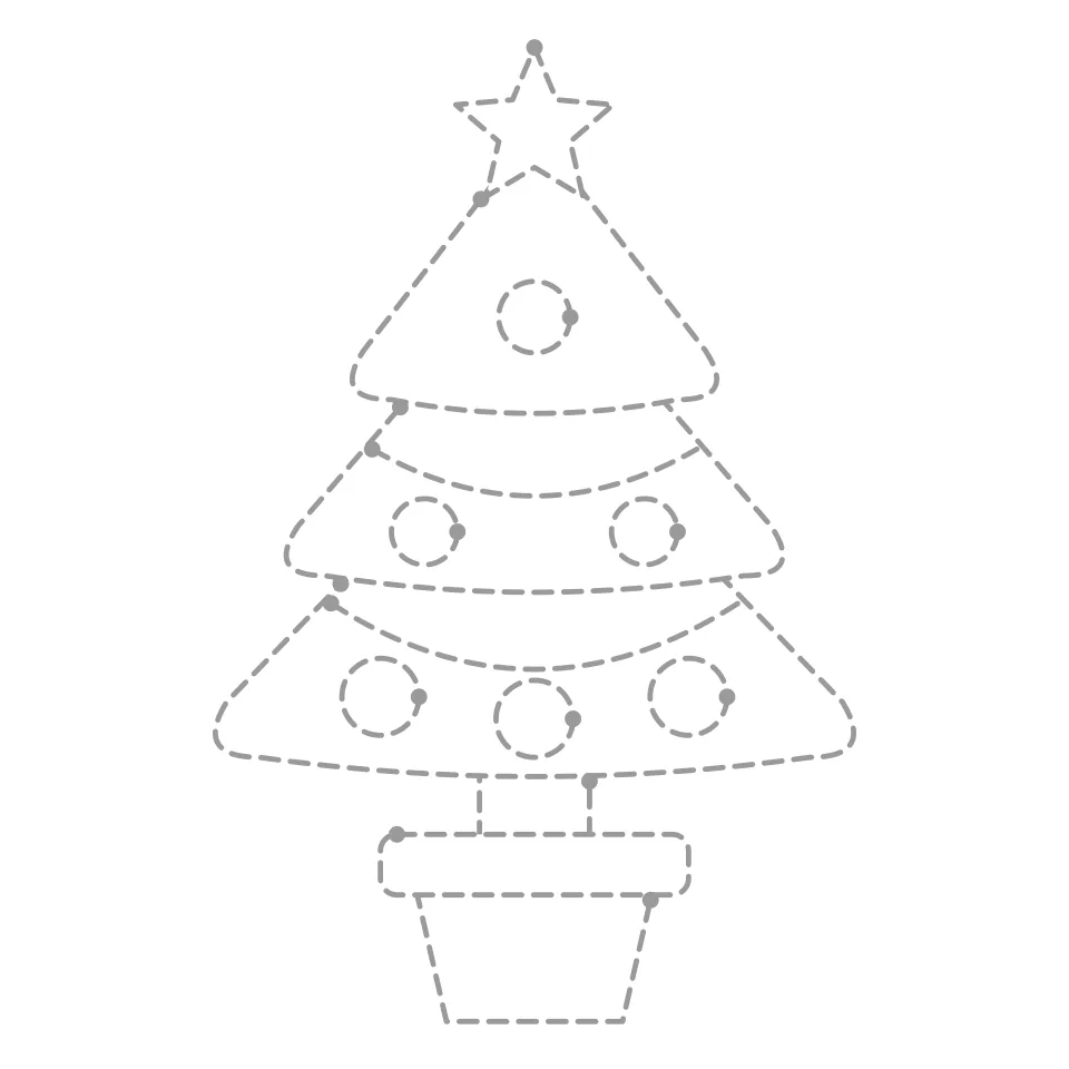 Christmas Tree outline drawing to print and trace