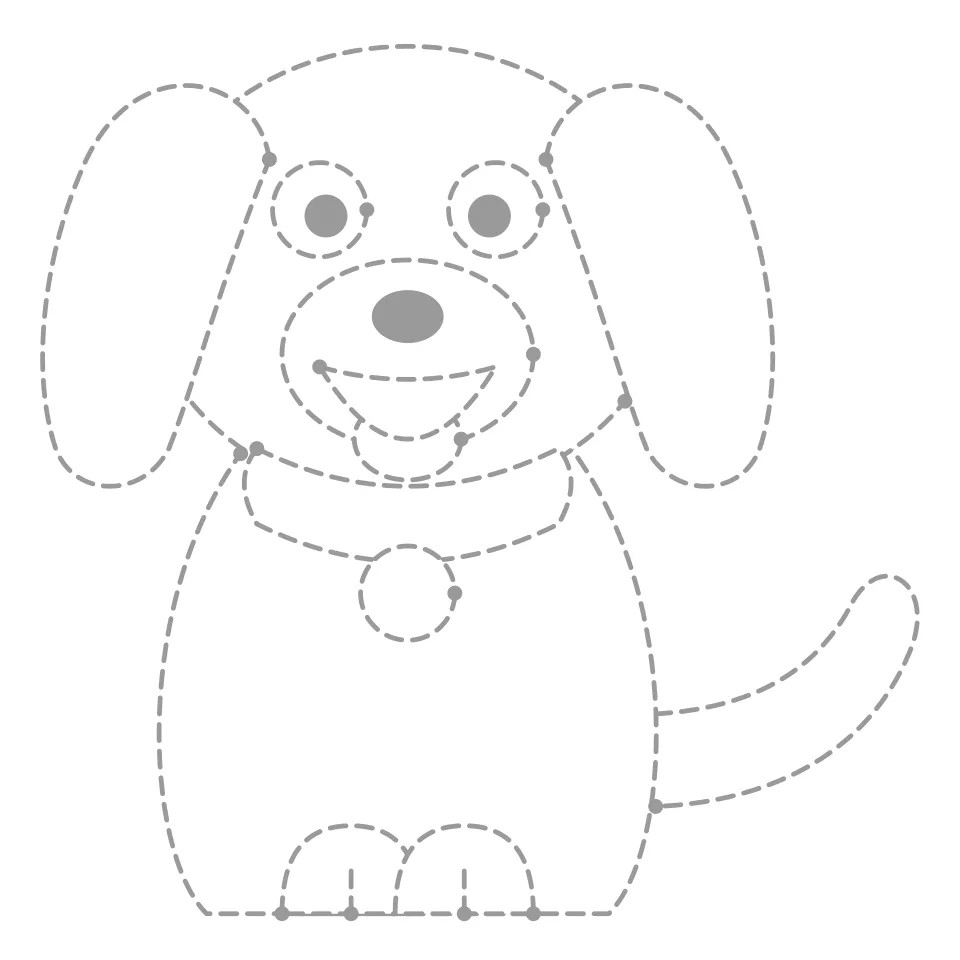 Dog outline drawing to print and trace