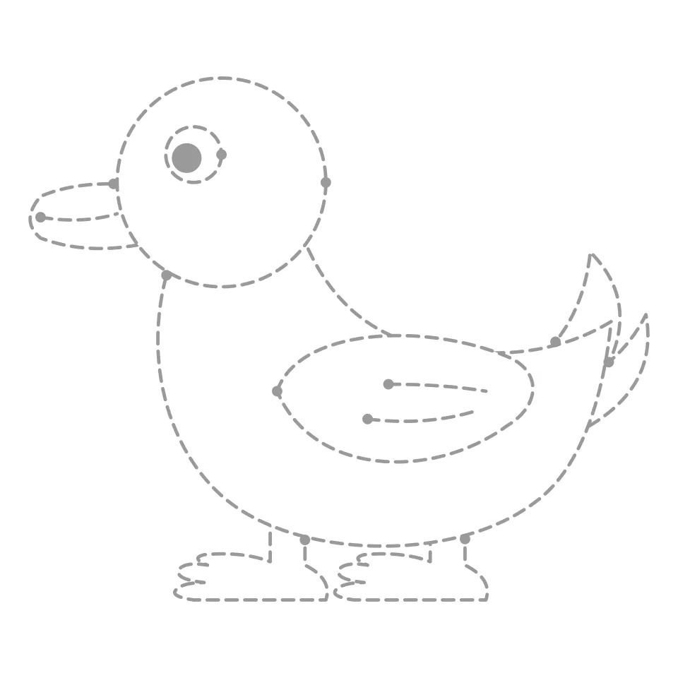 Duck outline drawing to print and trace