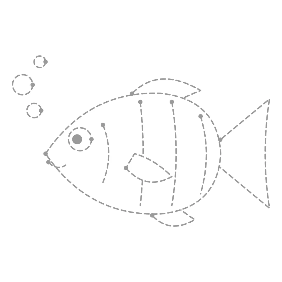 Fish outline drawing to print and trace