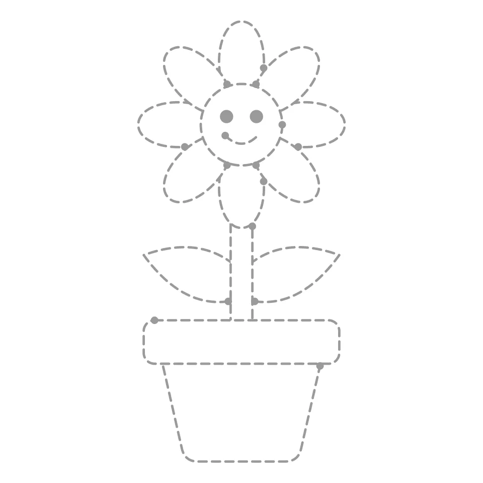 Flower outline drawing to print and trace