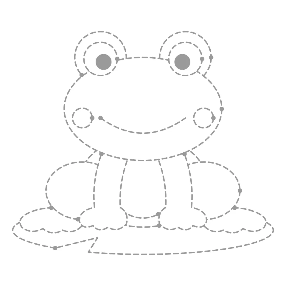 Frog outline drawing to print and trace