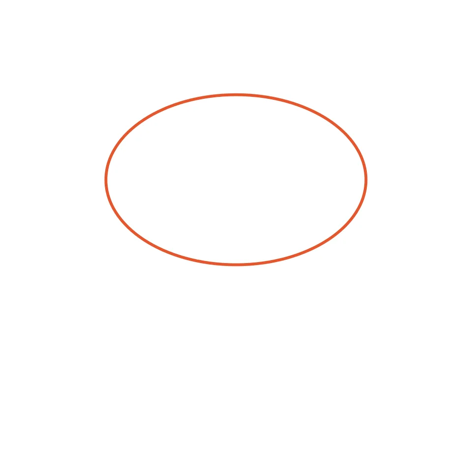 How to draw a frog, step 1: Draw a wide oval for the head.