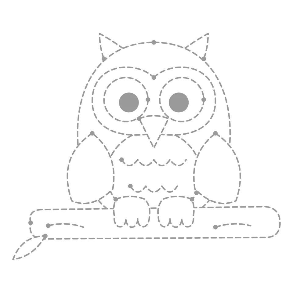Owl outline drawing to print and trace