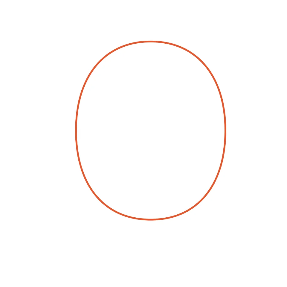 How to draw an owl, step 1: Draw a big egg shape for the owl's body.