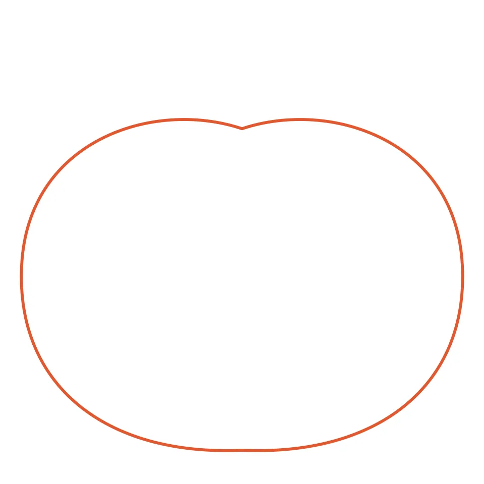 How to draw a pumpkin, step 1: Draw a big, round, plump pumpkin.