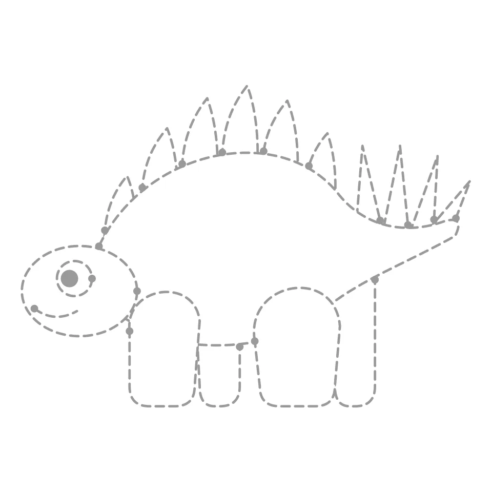 Stegosaurus outline drawing to print and trace