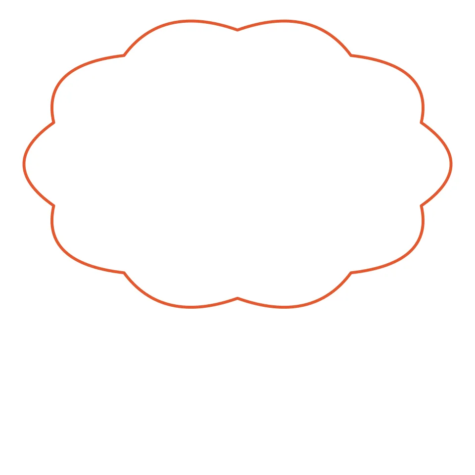 How to draw a tree, step 1: Draw a big bumpy cloud for the treetop.
