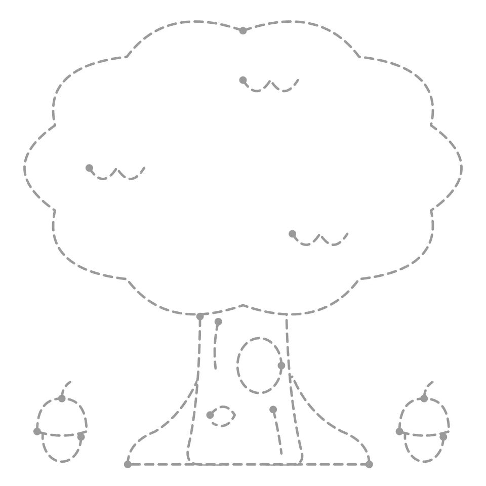Tree outline drawing to print and trace