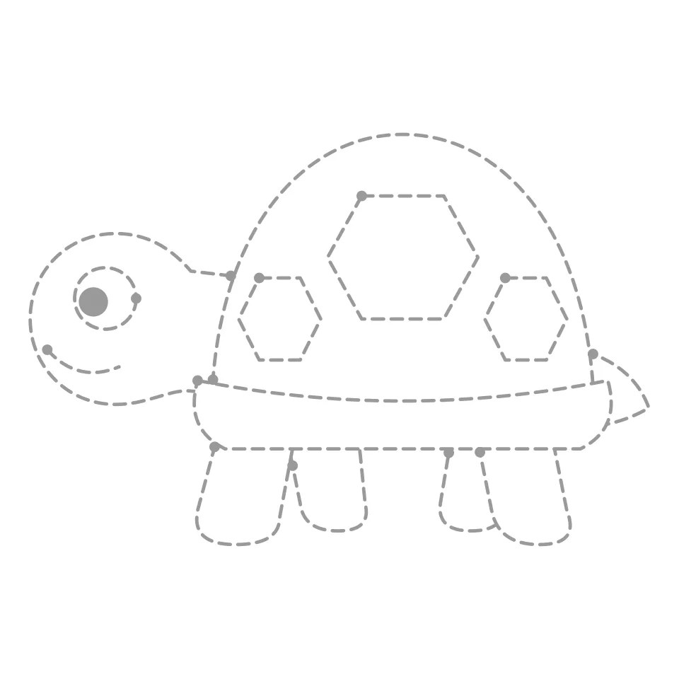 Turtle outline drawing to print and trace