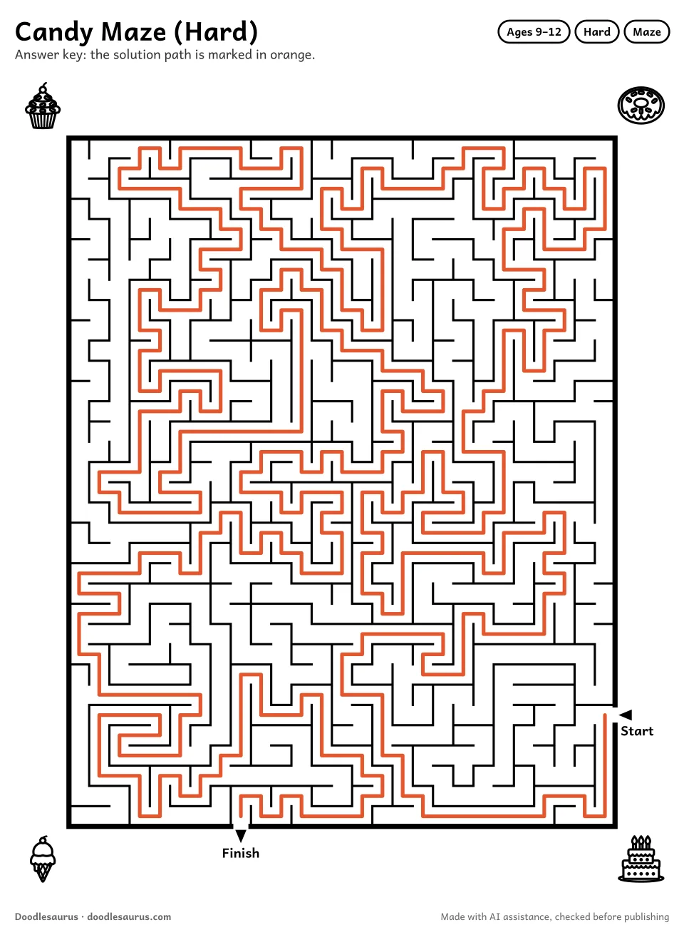 Answer key for Candy Maze (Hard)