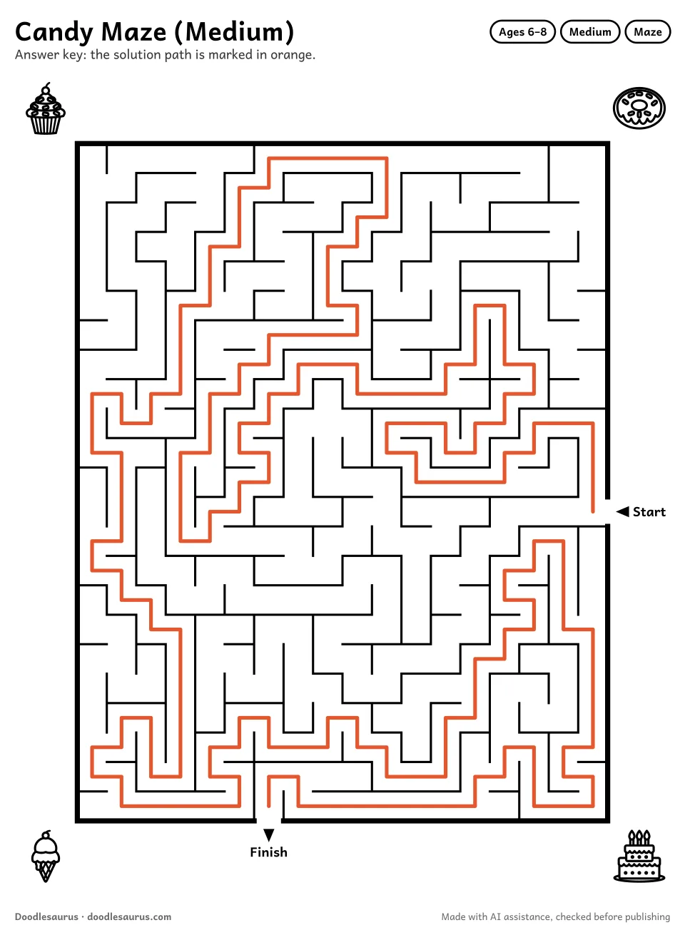 Answer key for Candy Maze (Medium)