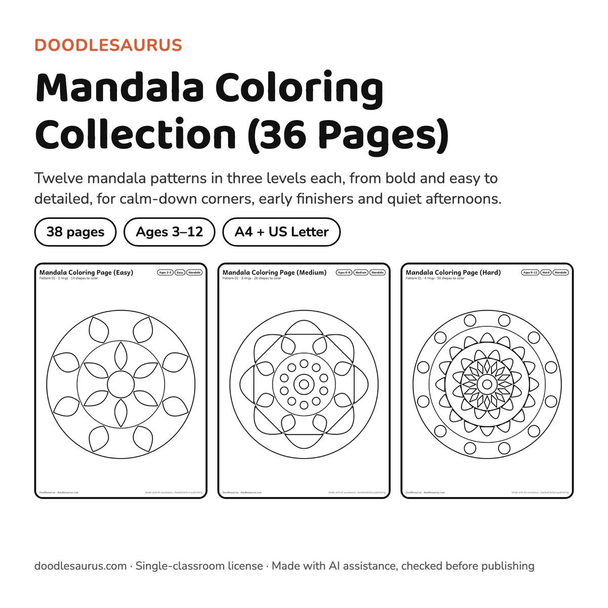 Mandala Coloring Collection (36 Pages) cover