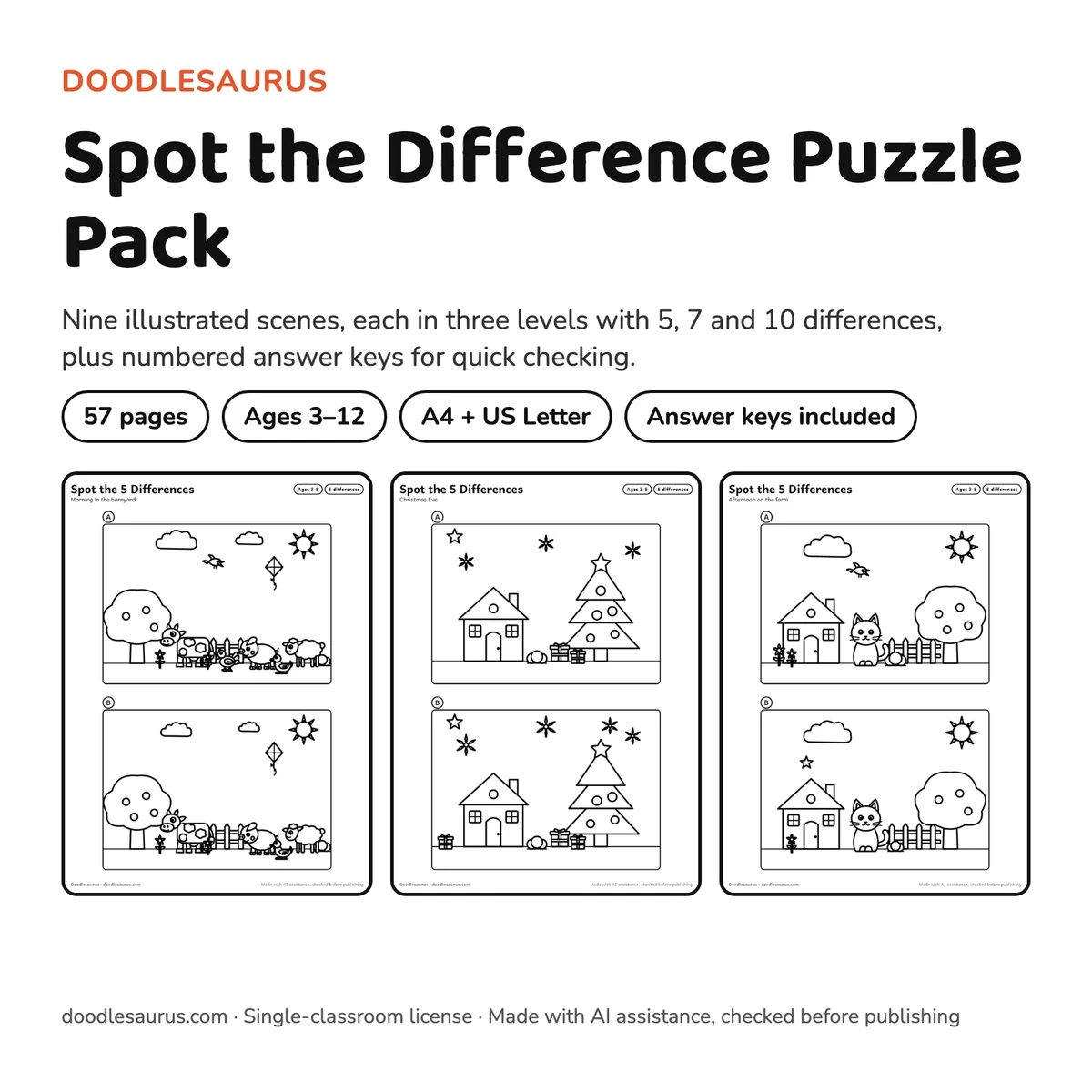 Spot the Difference Puzzle Pack cover