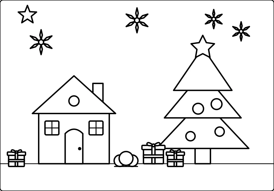 Christmas Eve Spot the Difference (5 Differences) — picture B