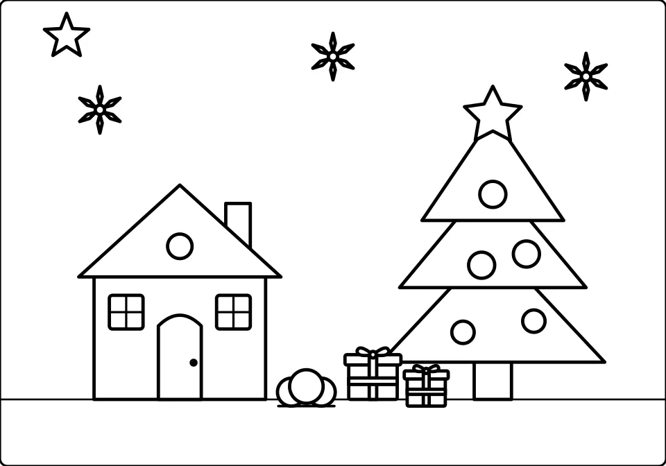 Christmas Eve Spot the Difference (7 Differences) — picture A